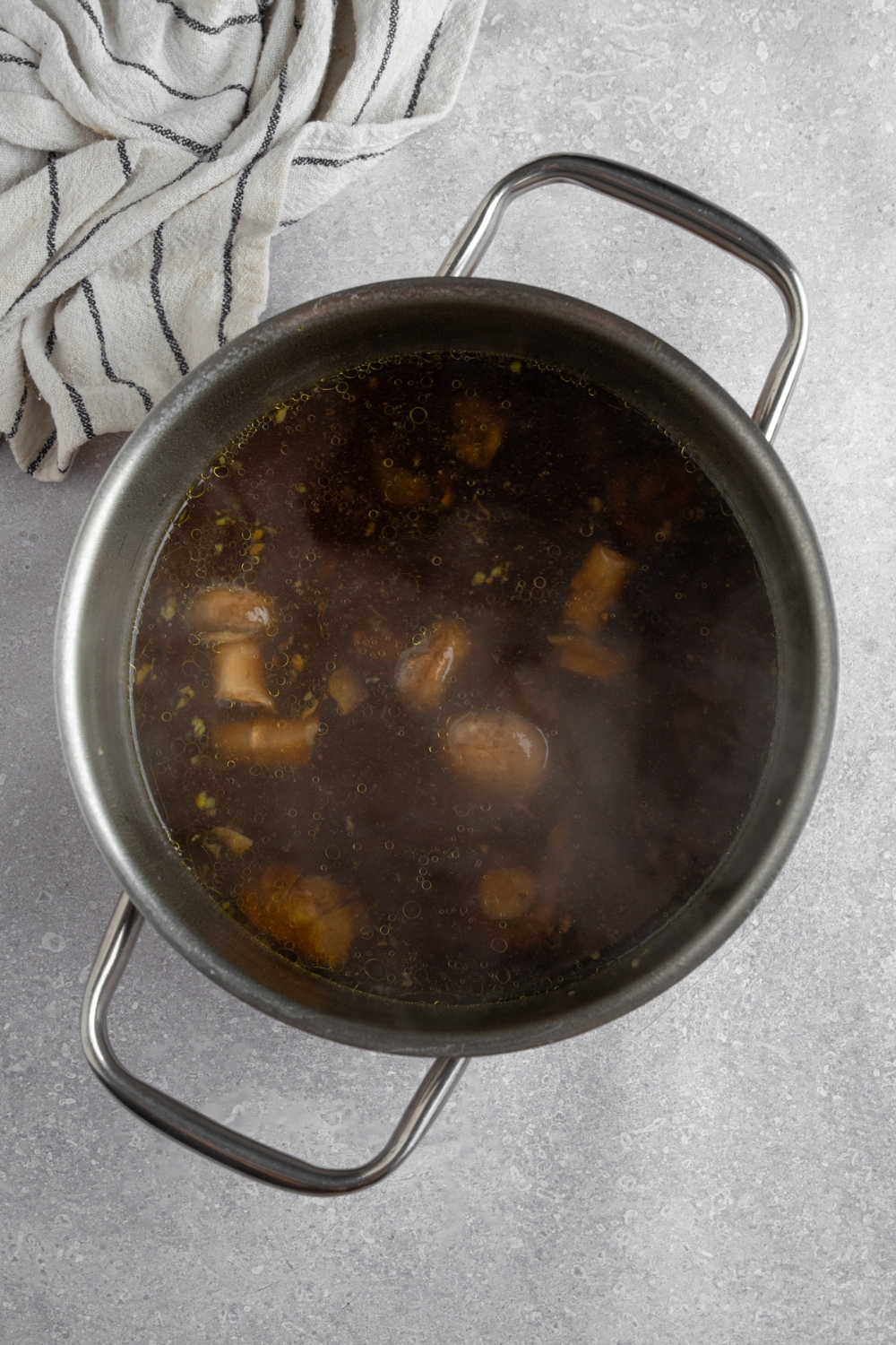 Mushrooms in broth.